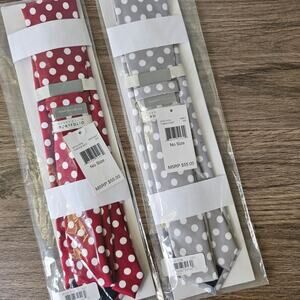 Perry Ellis Tubach Dot Tie Set of 2 Polk a Dot Grey burgundy NWT